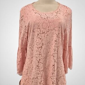 Elegant Peach Lace Women's Top